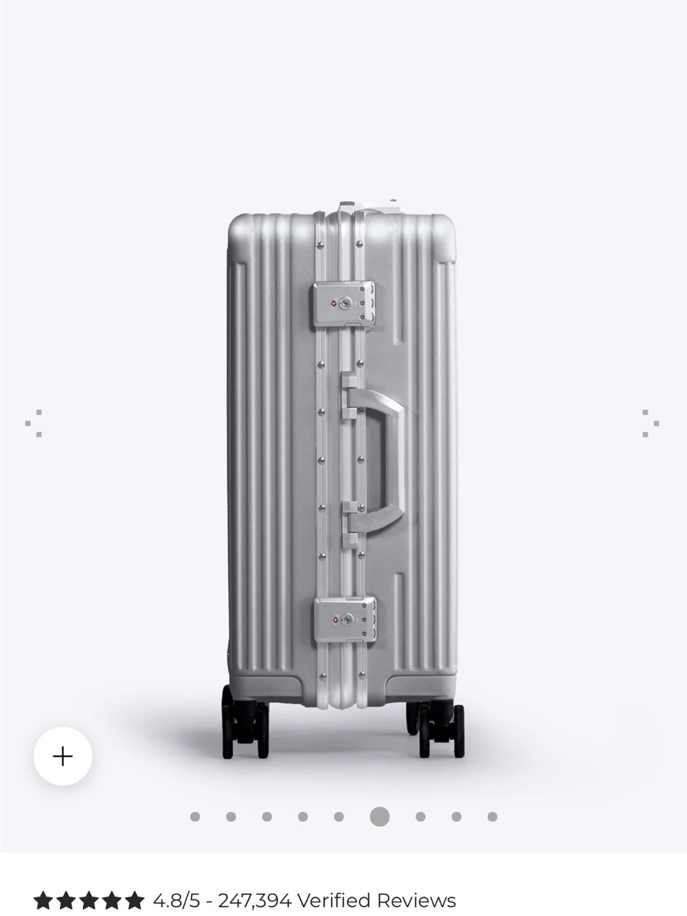 Silver Hard-Shell Spinner Carry-On Luggage - Sleek Travel Case - Picture 6 of 11